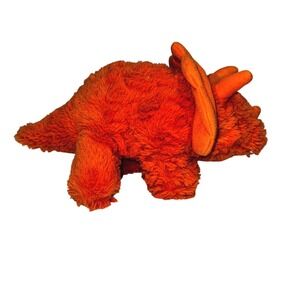 Manhattan Toy Orange Plush Triceratops Dinosaur Stuffed Animal‎ Toy 316732LJ
